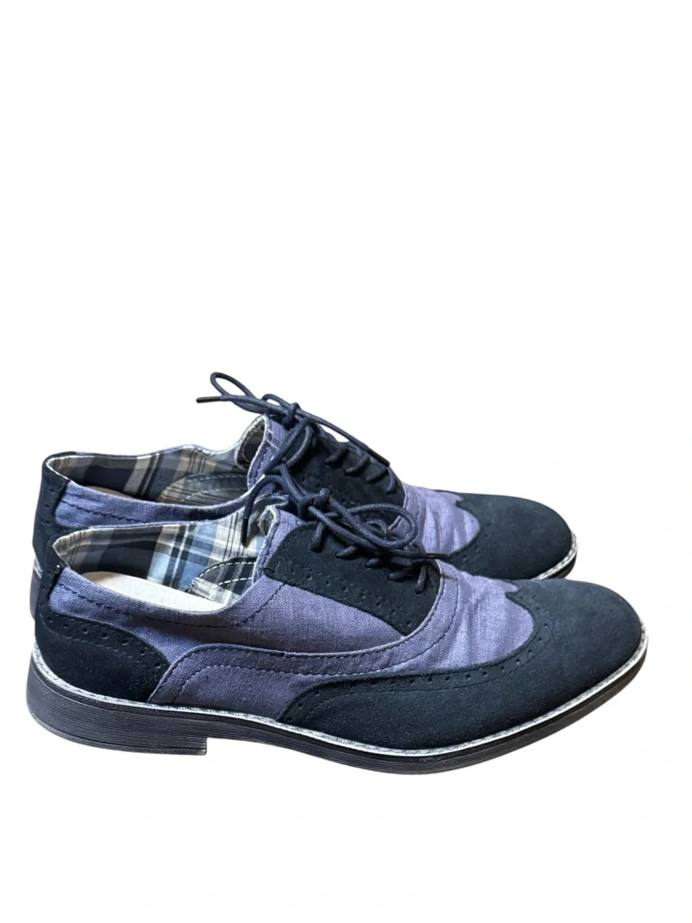Hey Dude Two-Tone Blue Wingtip Oxfords Lace Up Shoes Mens Size 9